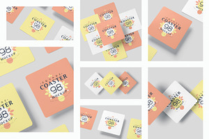 Square Coaster Mockups