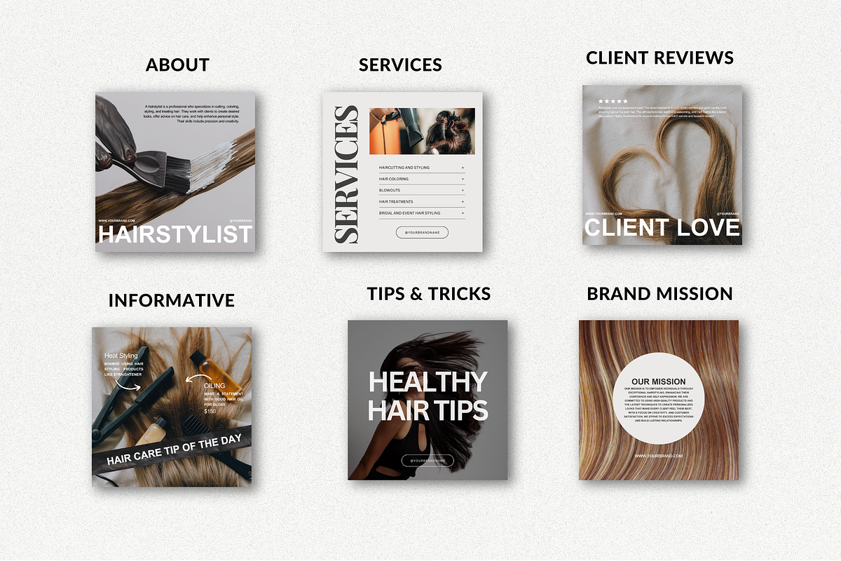 120 Hairstylist Instagram Templates, a Social Media Template by TheBohoFactory (Photo 7 of 10)