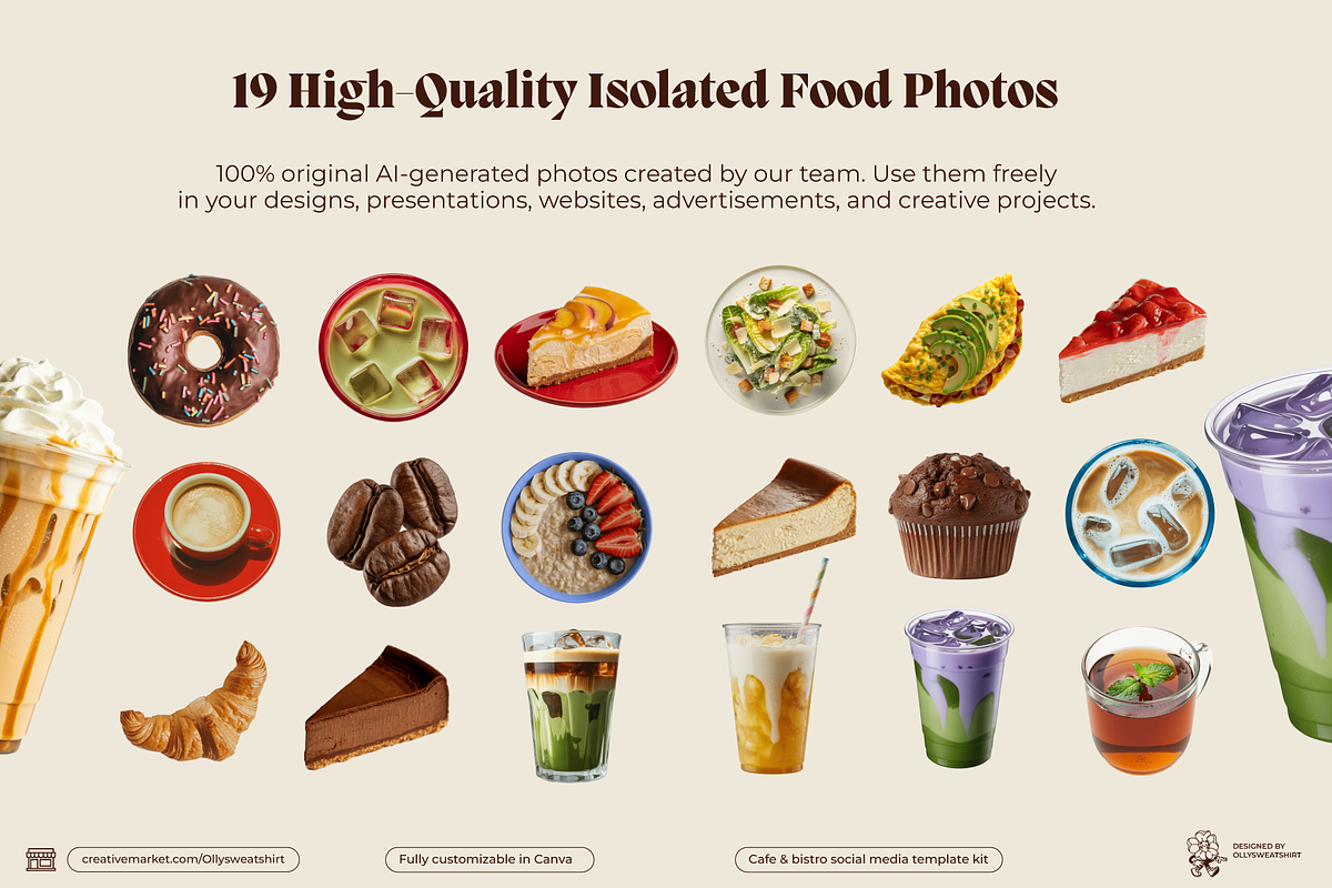 Cafe & Bistro Social Media Canva Kit, a Social Media Template by OLLYSWEATSHIRT DSGN INC. (Photo 9 of 13)