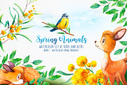 Spring Animals. Watercolor., an Animal Illustration by AlexGreenArt (Thumbnail 1 of 3)