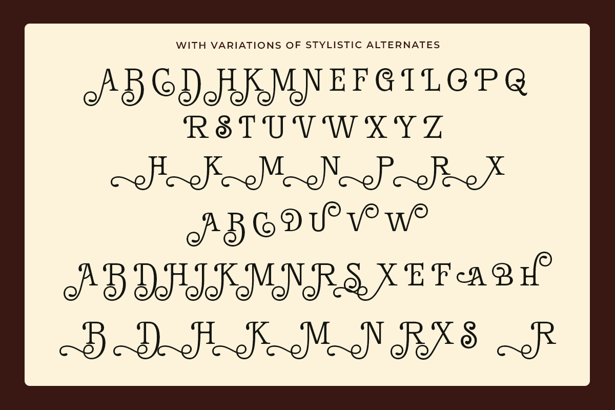 Broadest - Swash Decorative Serif, a Serif Font by Shakira Studio (Photo 9 of 10)