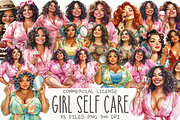 Curvy Girl Self Care Clipart, an Illustration by OK Design (Thumbnail 1 of 5)