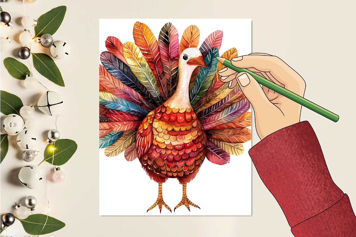 Autumn Cute Turkey Clipart, an Illustration by CitraGraphics (Photo 6 of 6)