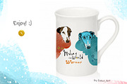 Wise Dogs in Popons III: 6 cards, an Illustration by Zooza Art (Thumbnail 6 of 6)