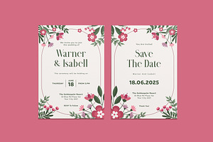 Belsa Wedding Invitation Template, an Invitation Template by iDoodle Studio