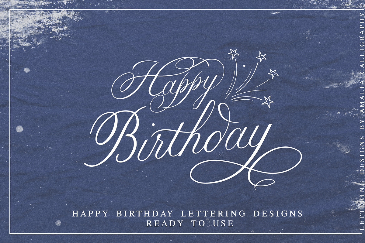 Happy Birthday Lettering Designs, an Object Graphic by Amalia Calligraphy (Photo 1 of 12)