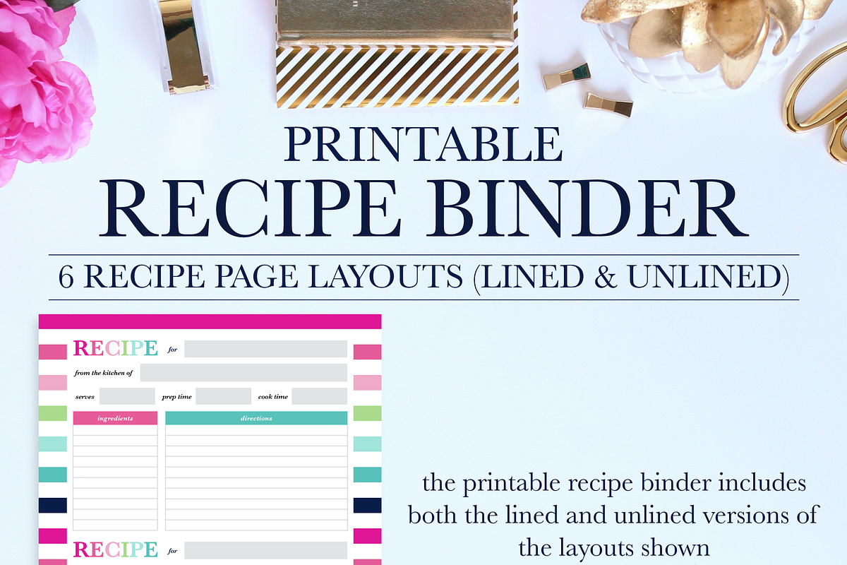 Printable Recipe Binder Kit, a Stationery Template by Jessica Marie Design (Photo 4 of 5)