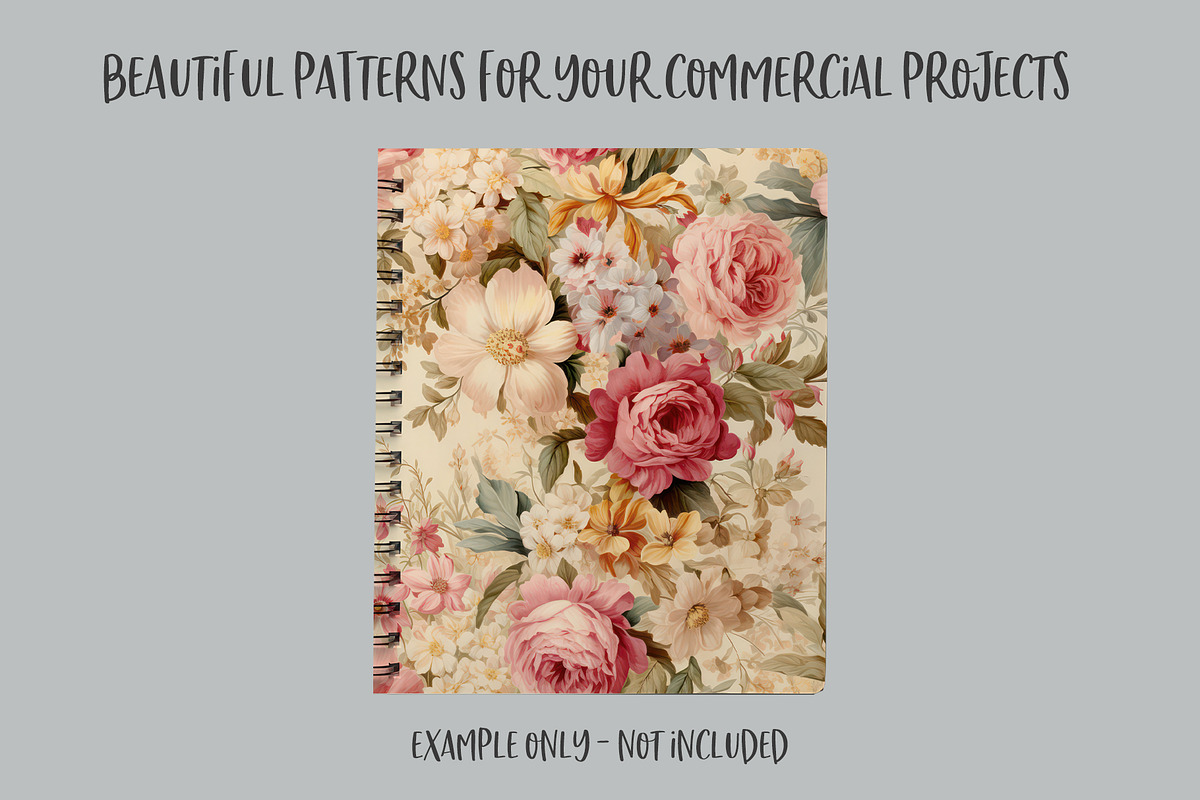 Romantic Florals Seamless Patterns, a Pattern Graphic by Polka Dot Pixels (Photo 3 of 5)