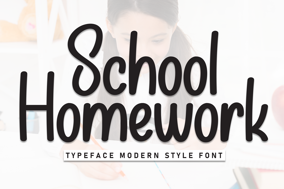 School Homework | Script Font, a Script Font by Scratchones (Photo 1 of 8)