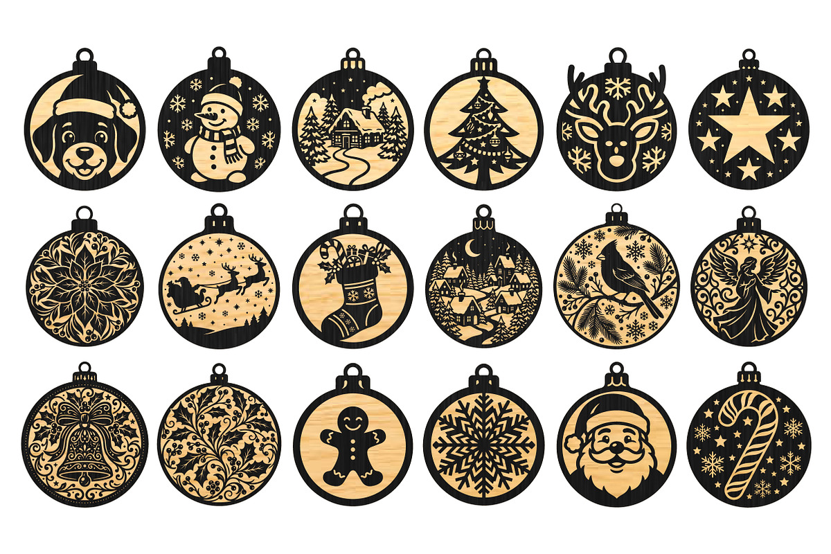 Christmas Ornaments Laser Cut SVG, an Object Graphic by DreamCafeArt (Photo 4 of 7)