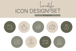 Linestyle Icon Design Finance, an Outline Icon by pepulousdsg