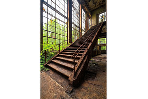Rustic Staircase in Abandoned, an Architecture Photo by Lermont51