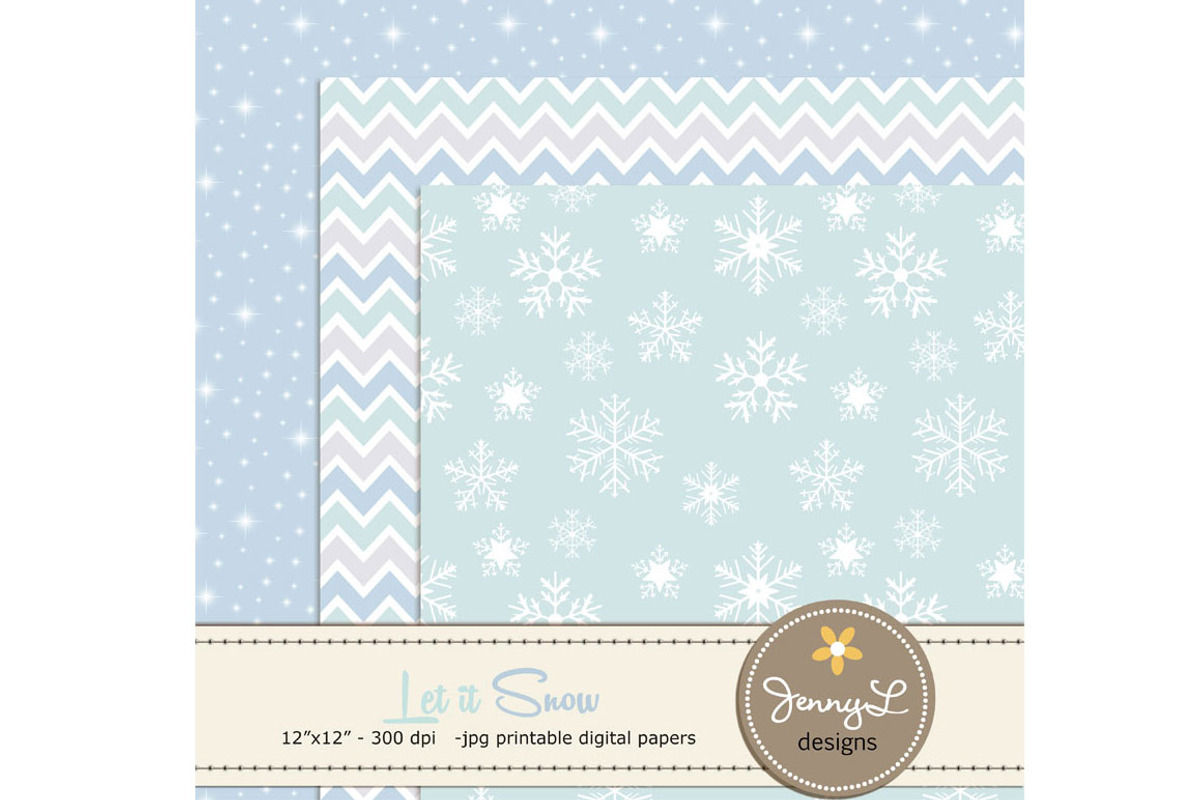 Snowman Digital Papers & Clipart, an Illustration by JennyL Designs (Photo 4 of 4)
