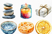 Watercolor Spa Day Clipart Bundle, an Illustration by Craft Nest (Thumbnail 2 of 6)