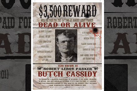 "Wanted" poster - Wild West Style