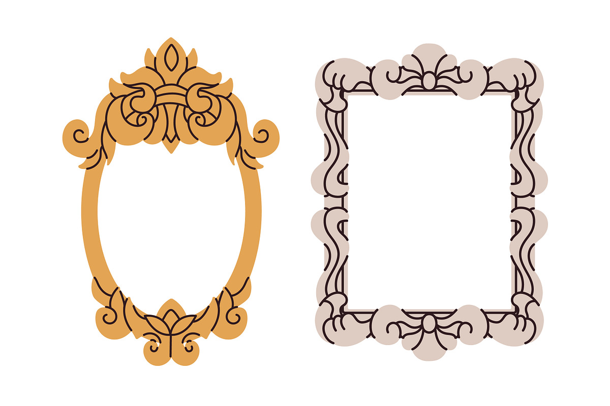 Vintage picture frames, borders set, an Object Illustration by Good Studio (Photo 11 of 16)