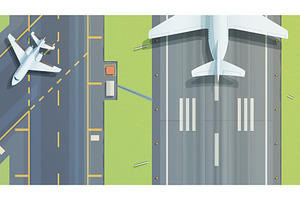 airport in heavy traffic sunny day, a Transportation Illustration by IfH