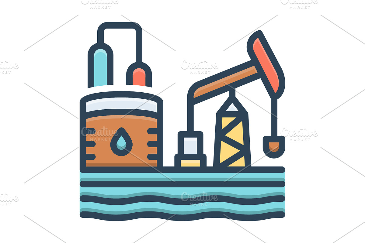 Petroleum industry color icon, a Duotone Icon by Creative priyanka