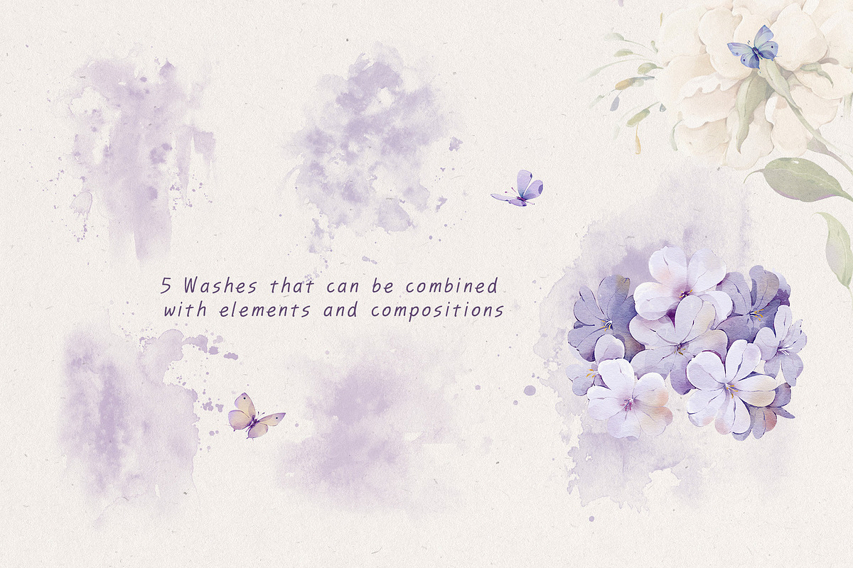 Watercolor Violet Floral Collection, a Decorative Illustration by Damian Roh (Photo 11 of 14)