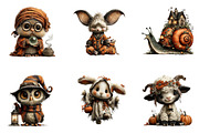 Cute Whimsical Halloween Clipart, a Seasonal Illustration by CreationArt (Thumbnail 3 of 6)