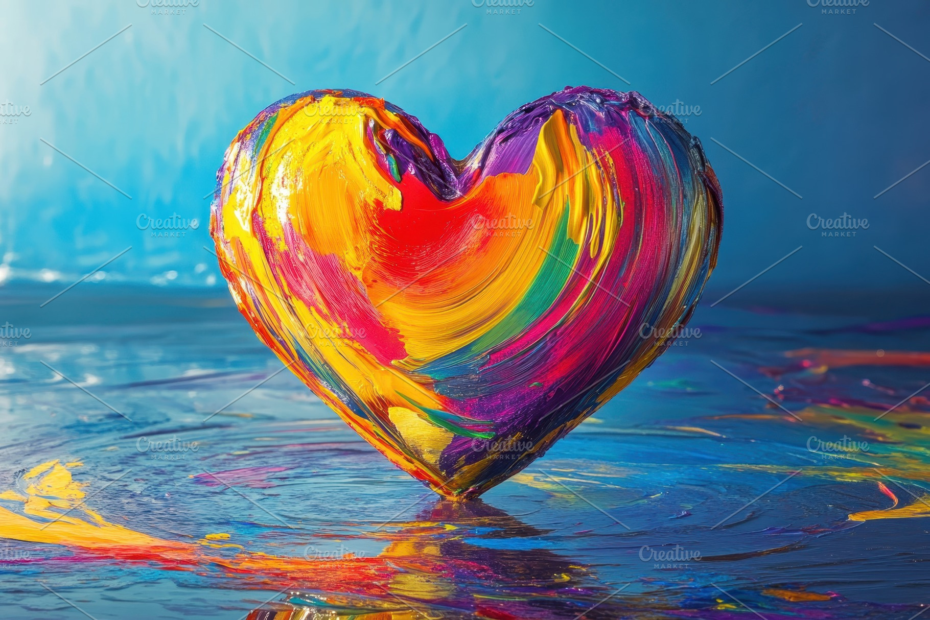 Colorful heart shape made of vibrant, a Photo by Iftikhar Alam