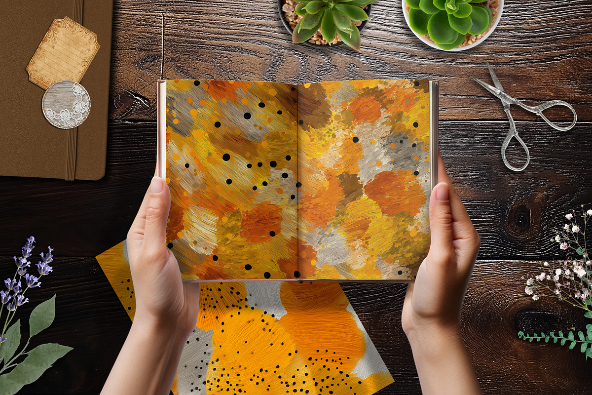 Warm Autumn Abstract Brush Scrapbook, a Background Graphic by V Design Creator (Photo 2 of 11)