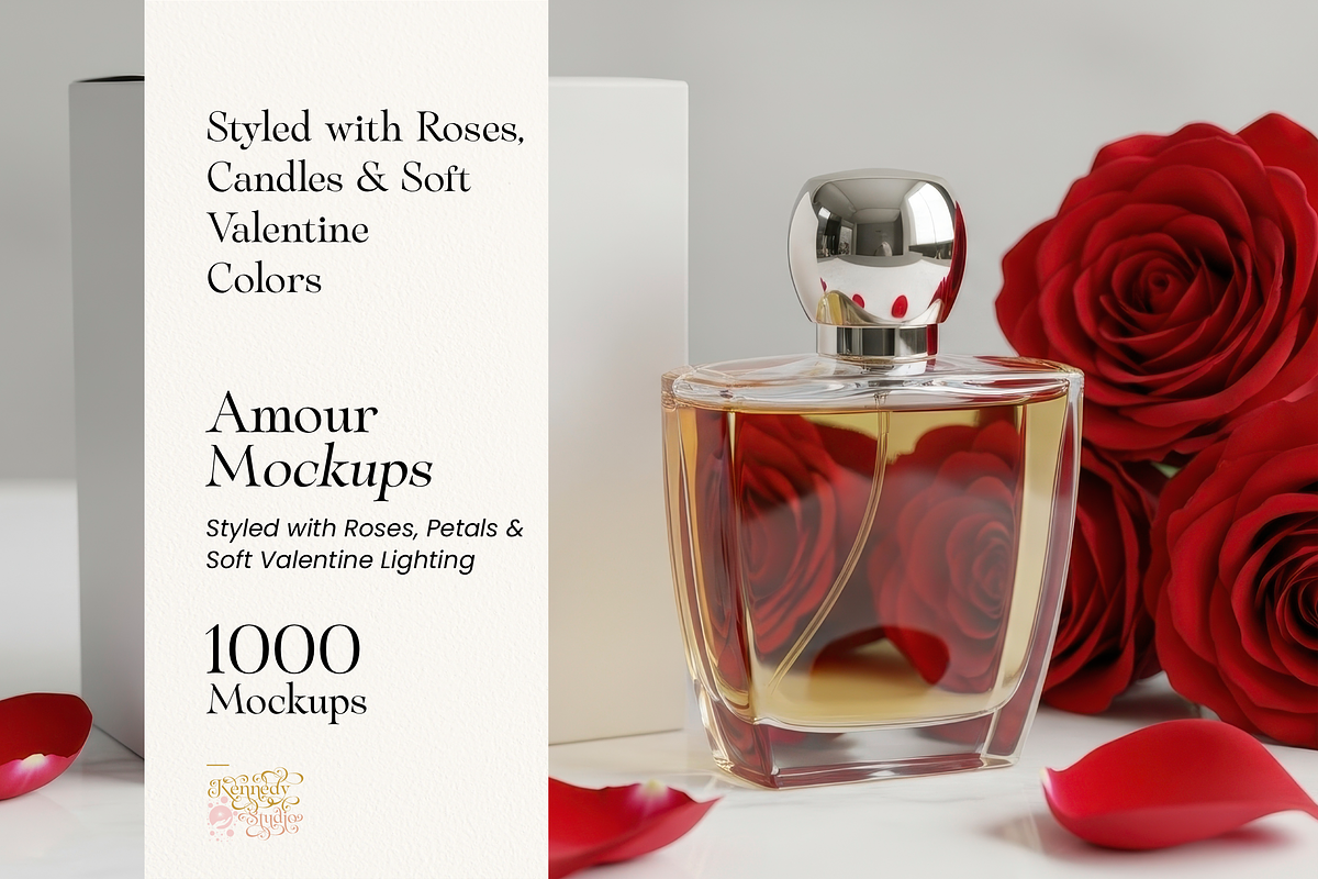 Valentine Perfume Bottle Mockup 1000, a Packaging Mockup by KennedyStudio (Photo 15 of 15)