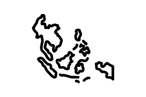 Southeast asia mix icon, an Outline Icon by Creative priyanka