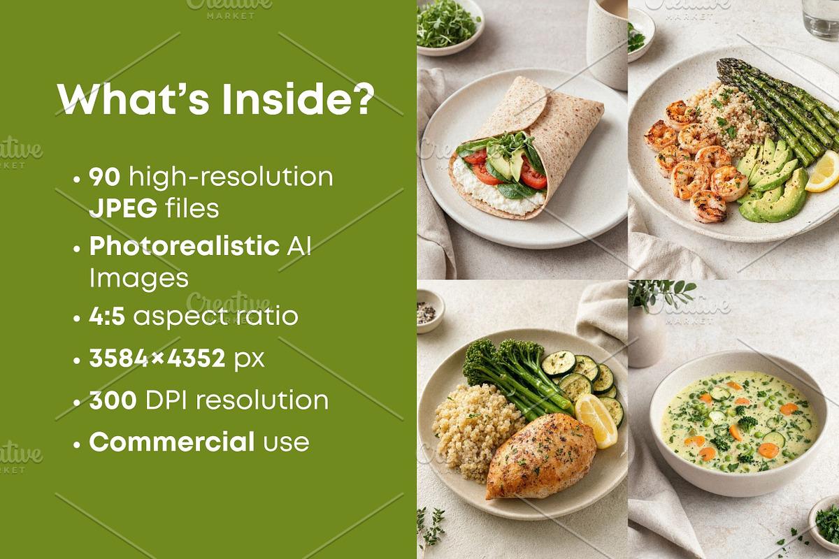 Healthy Food Stock Photos Bundle, a Food & Drink Photo by Selenique Studio (Photo 2 of 10)