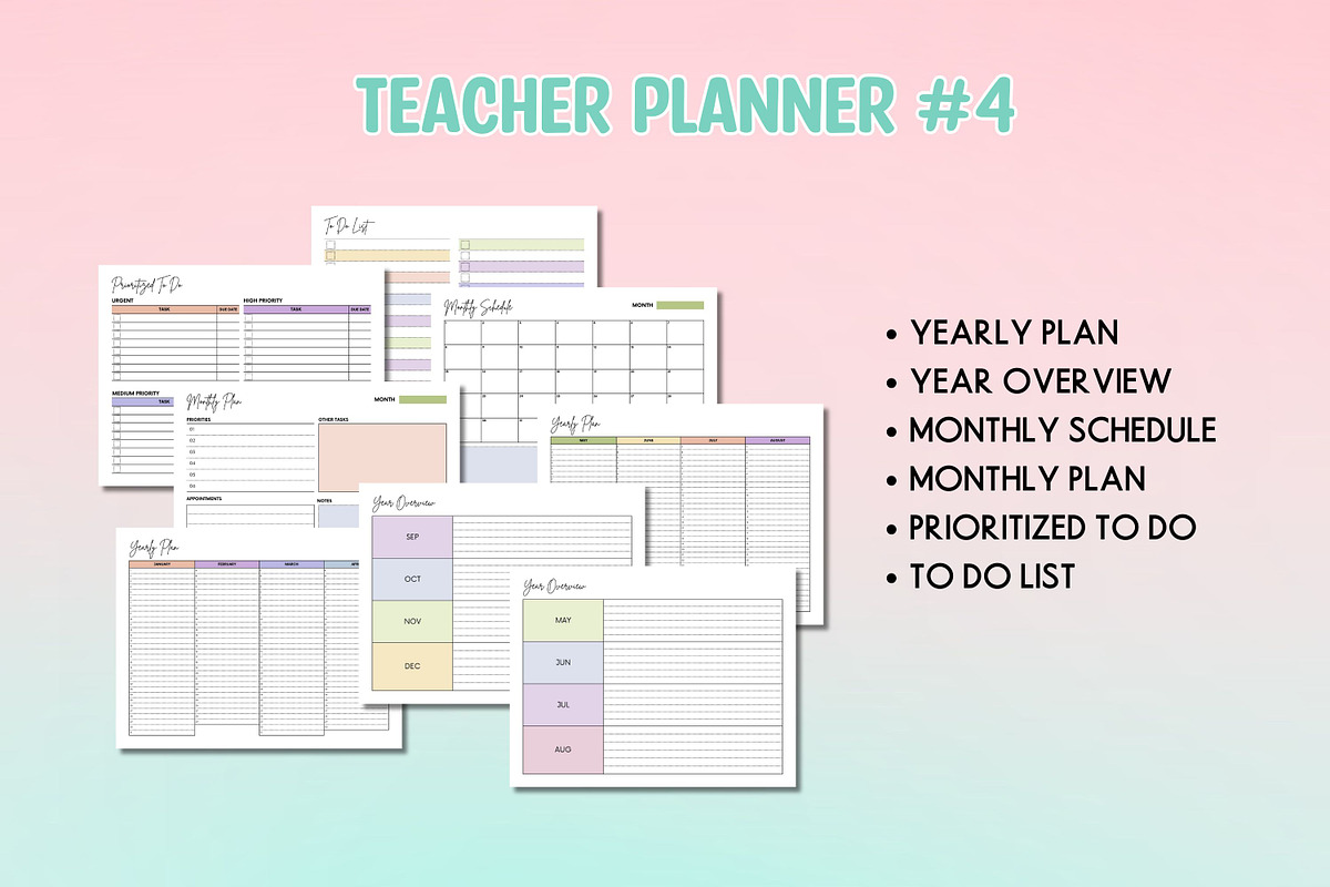 Teacher Planner #4 - Canva template, a Templates & Theme by Adalin Shop (Photo 9 of 14)