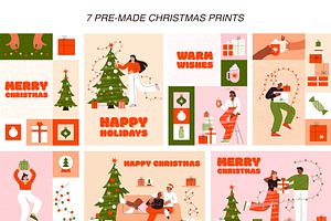 Christmas Party People Illustrations