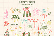 Whimsical Christmas hand drawn set, a Seasonal Illustration by Madiwaso (Thumbnail 4 of 12)
