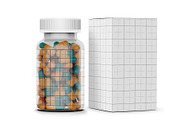 Amber Pills Box And Bottle Mockup, a Packaging Mockup by Reformer Mockup (Thumbnail 5 of 6)