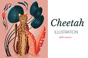 Cheetah Vector Illustration, an Animal Illustration by Blue Lela Design (Thumbnail 1 of 3)