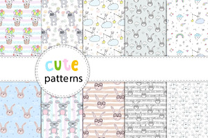 Cute rabbits patterns colection!