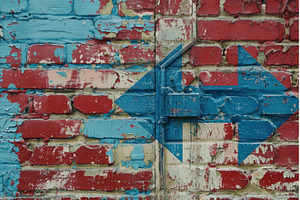 Two blue arrows pointing at each, an Abstract Photo by Ylivdesign