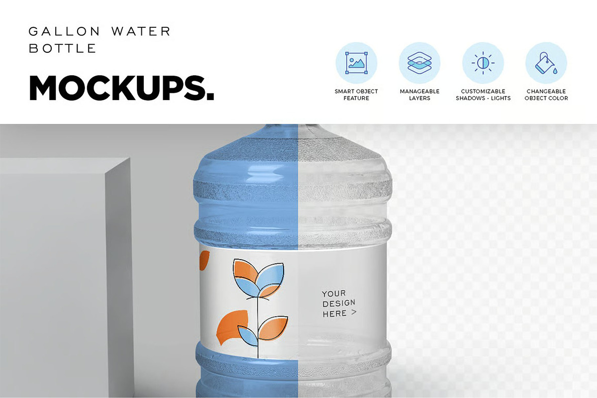 5 Gallon Water Bottle Mockups, a Product Mockup by megostudi0 (Photo 4 of 7)