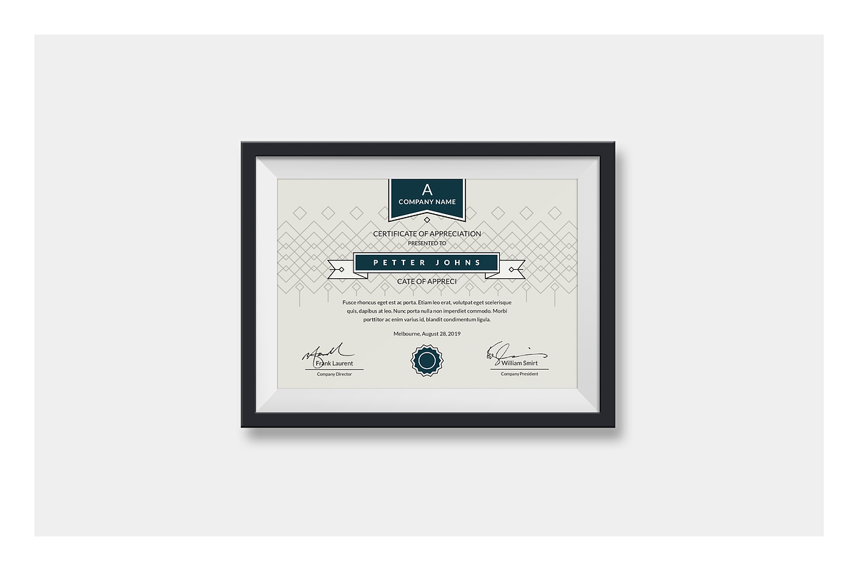 Simple Certificate, a Stationery Template by silukEight (Photo 3 of 9)