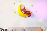 3D Fox Sleepy On The Moon Papercraft, a Templates & Theme by 3Dfancy (Thumbnail 2 of 4)