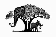 Silhouette of a Cute Elephant vector, an Illustration by Amazin_art (Thumbnail 10 of 21)