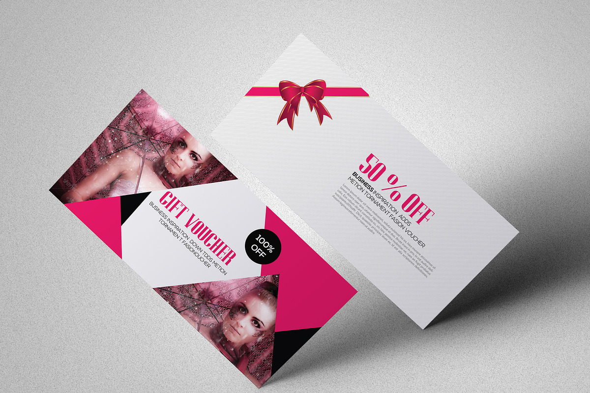 Fashion Gift Voucher Template, a Card Template by Psd Templates
