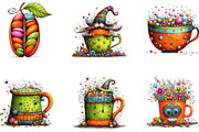 Whimsical Halloween Coffee Cup, a Seasonal Illustration by CreationArt (Thumbnail 5 of 5)