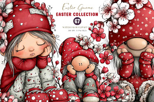 Whimsical Easter Gnome Clipart, an Illustration by CreationArt