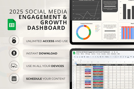 2025 Social Media Content Dashboard, a Social Media Template by Marketello Studio