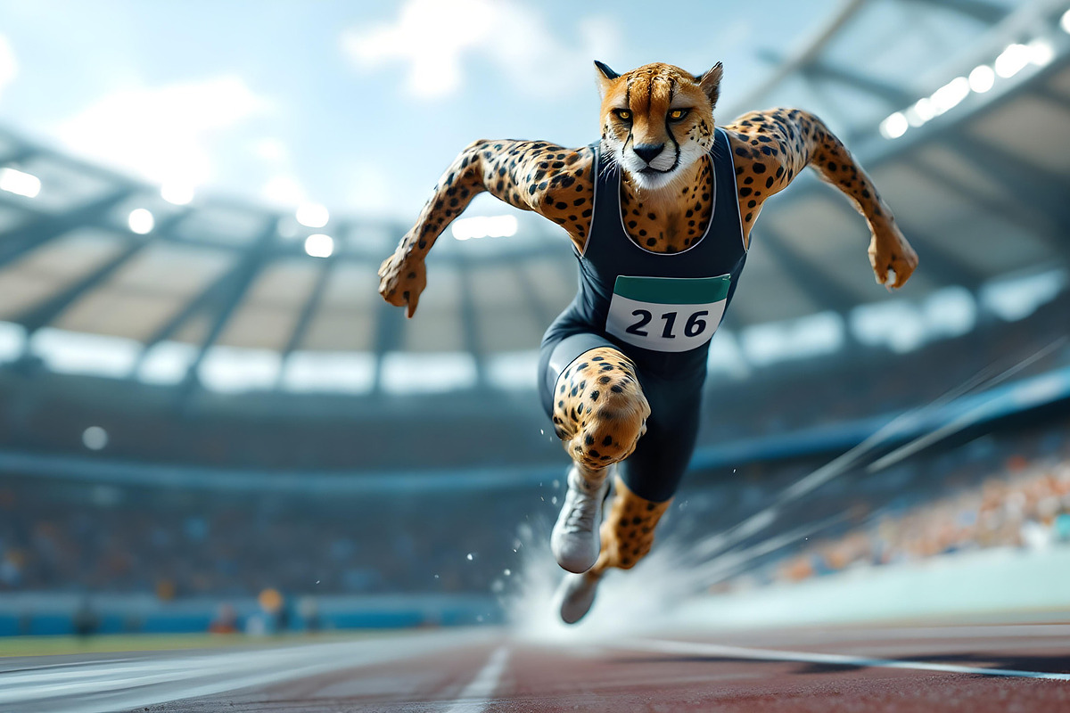 Cheetah running athletes are running, an Animal Photo by Stock Shape (Photo 7 of 8)