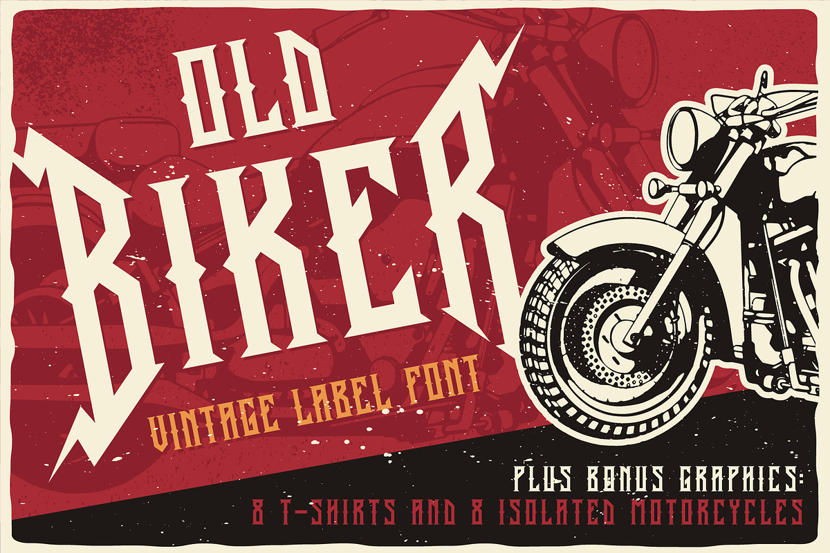 Old Biker Label Font + Bonus