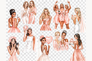 Bachelorette Party Clipart Set, a Person Illustration by GlamArtZhanna (Thumbnail 8 of 8)