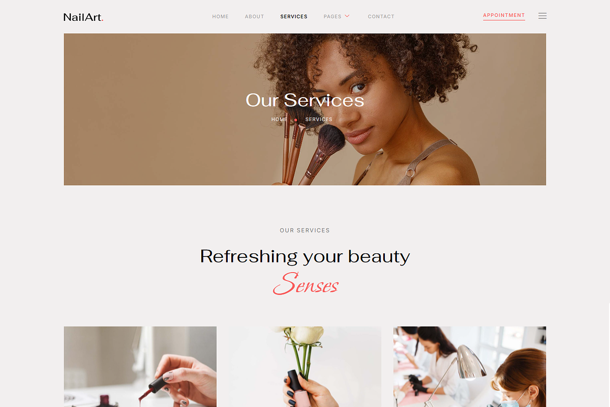 Nail Salon Beauty Care Elementor Kit, a Landing Page Template by MasterDesigns (Photo 7 of 8)