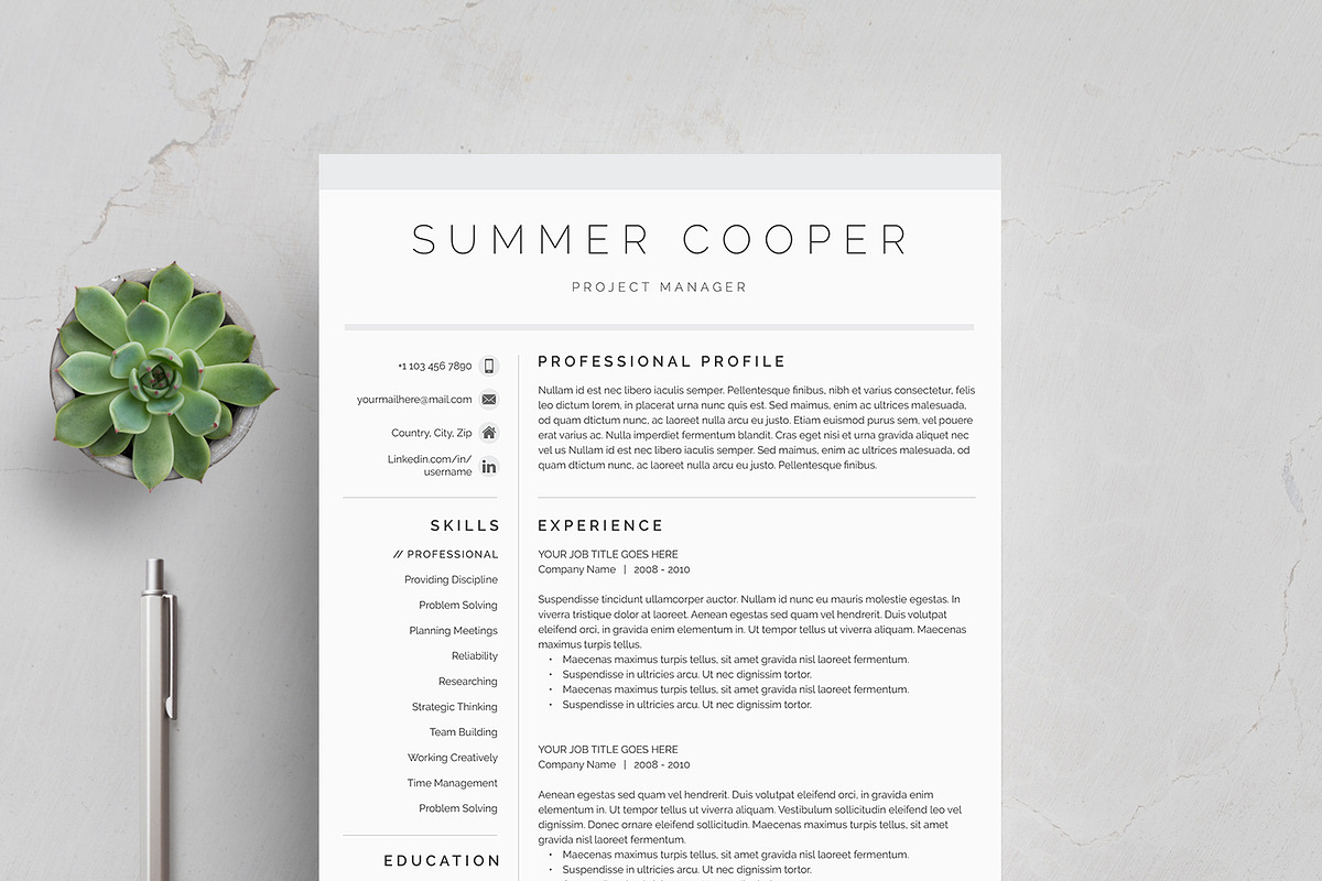 Word Resume & Cover Letter Template, a Resume Template by DemeDesign (Photo 1 of 6)
