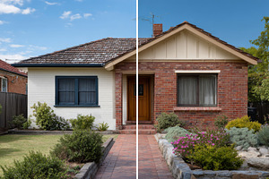 A striking home transformation showcasing a modern renovation and original char